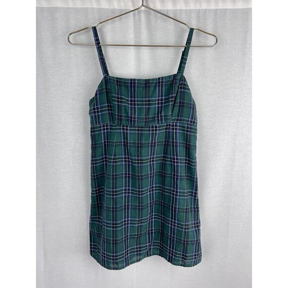Urban Outfitters Dress Babydoll Green Plaid Mini Academia Preppy Y2K School Girl - Picture 4 of 9
